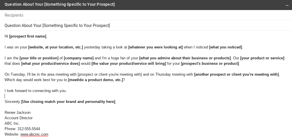 New Business Introduction Email Template