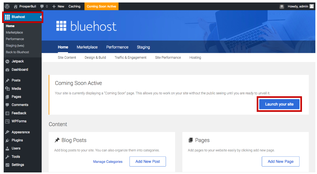 Launching your WordPress Site with Bluehost