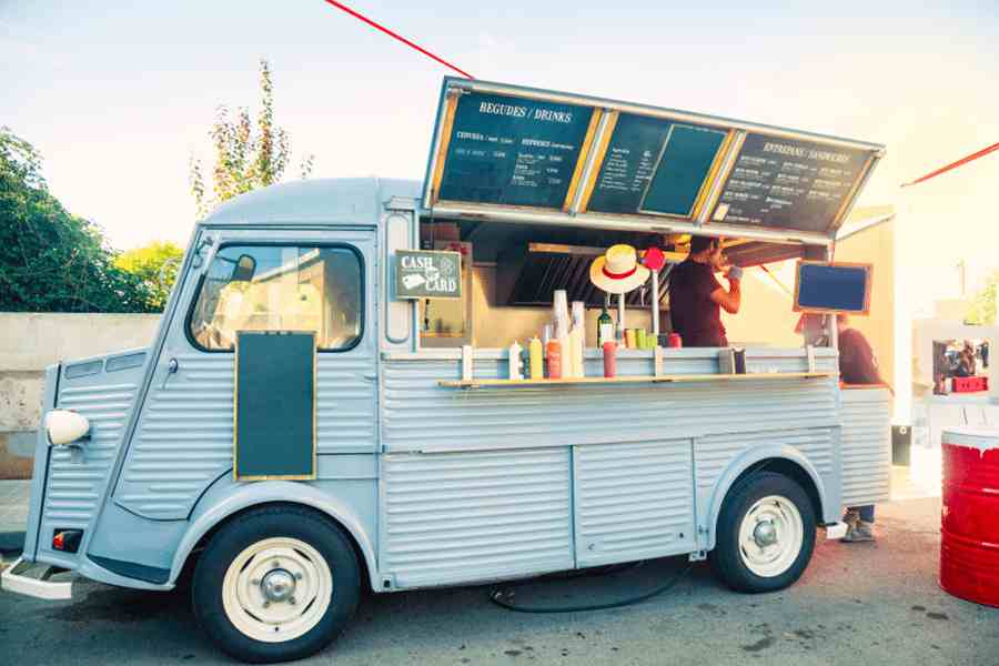 Showing a food truck business.