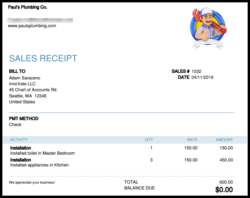 How To Edit Sale Receipt Email Templates In Qb Fabulous Printable Receipt Templates