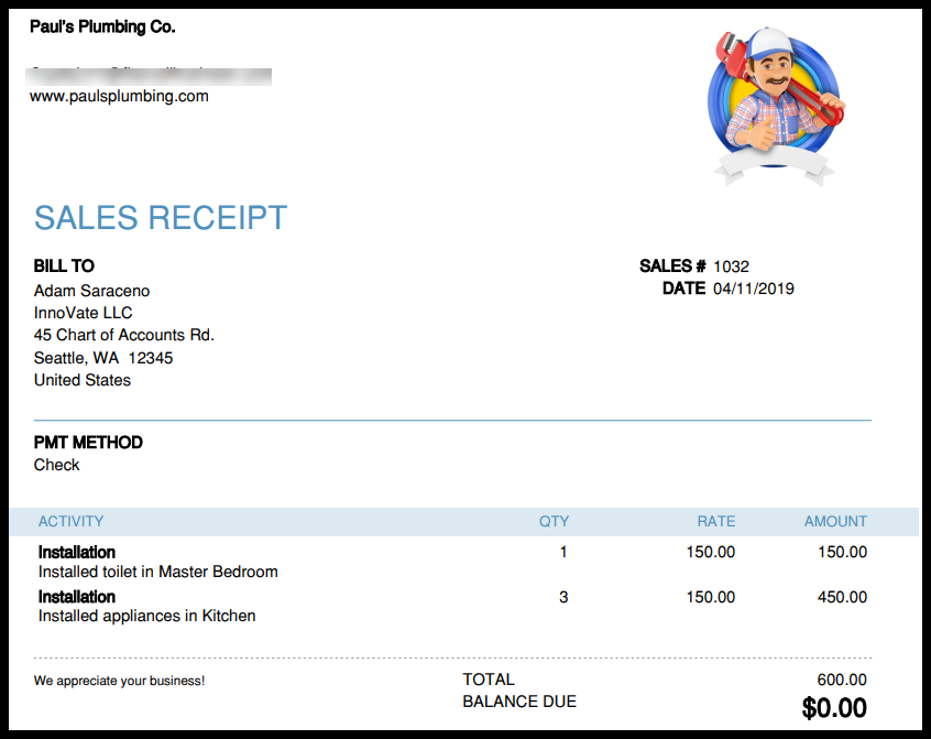 How To Create Send QuickBooks Online Sales Receipts