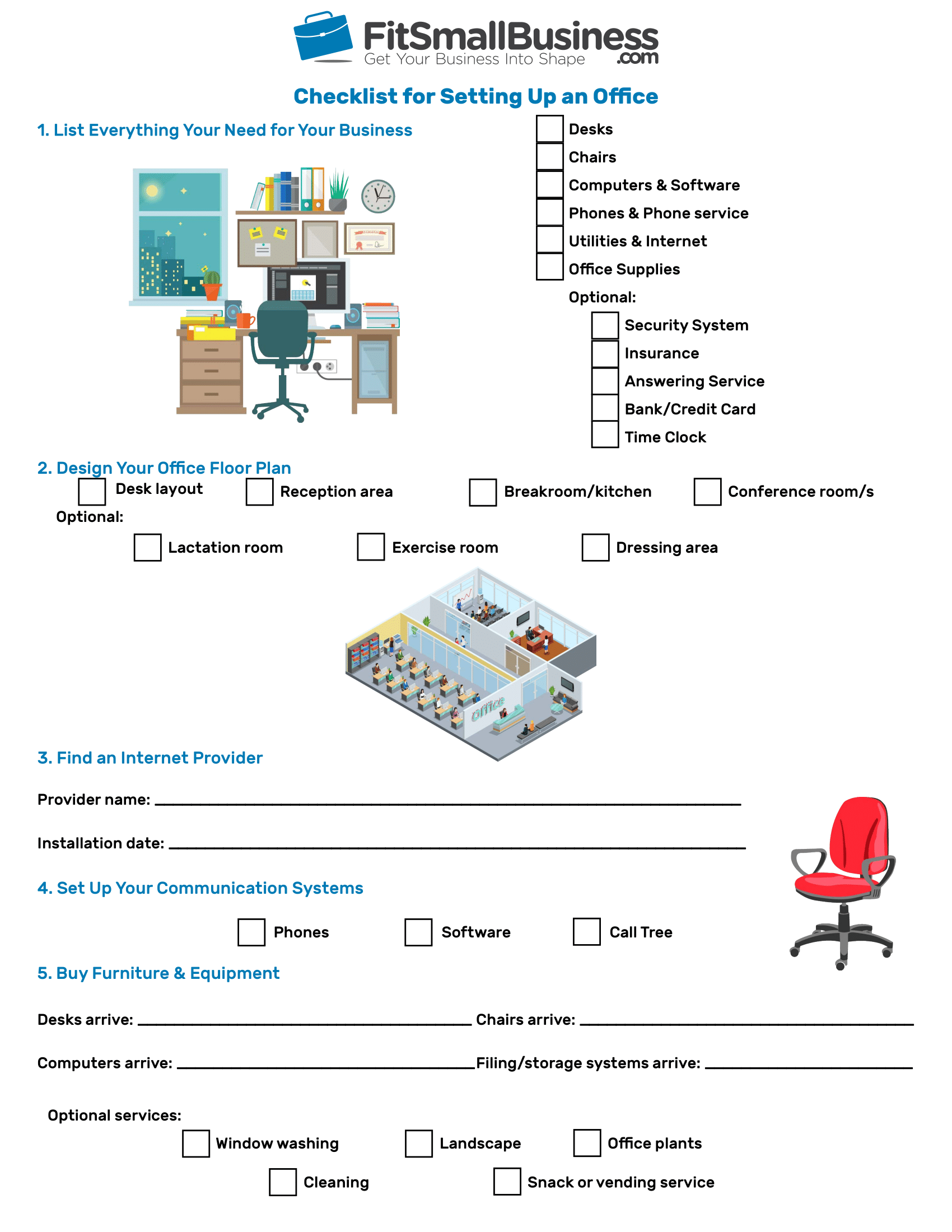 New Office Setup Checklist Template