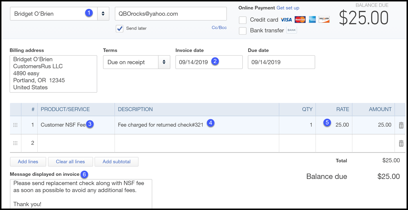 how to record a bounced check in quickbooks