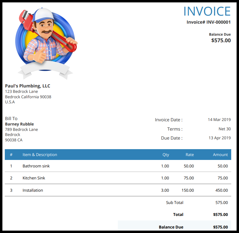 Download Zoho Invoice Template Images
