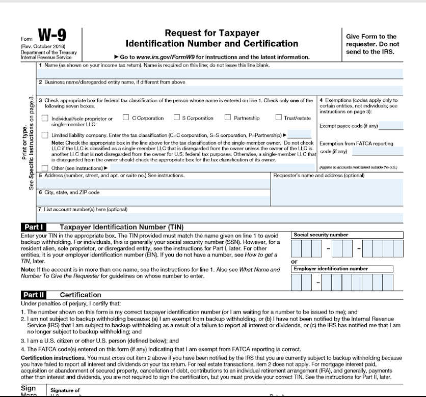 W 9 Form Fillable Online Printable Forms Free Online