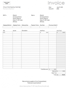 45+ Invoice Template Word Or Excel Gif