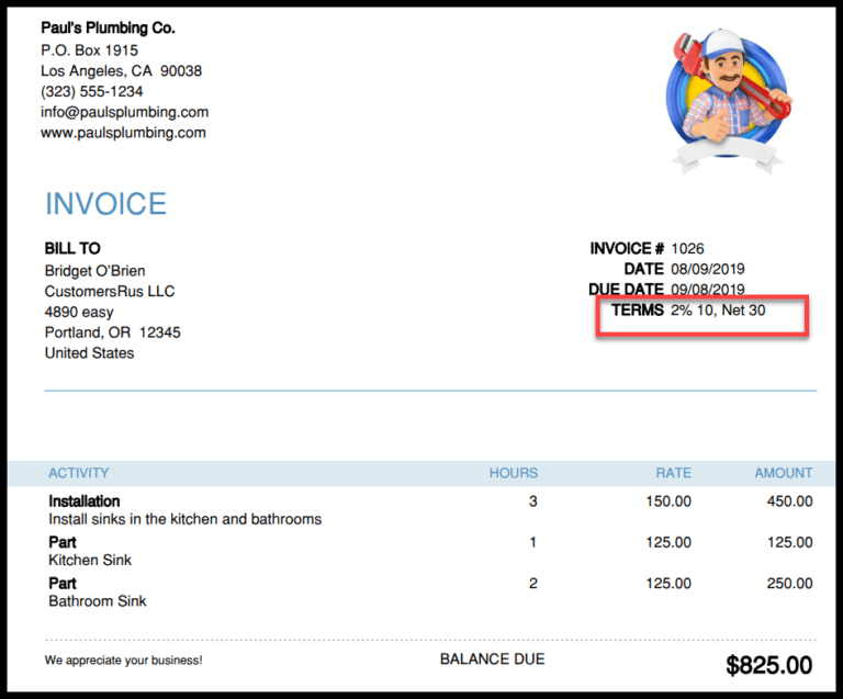 Net 30 Invoice Template