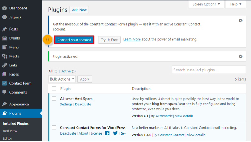 plug-in WordPress a contatto costante