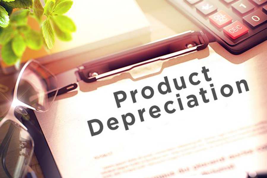 Product Depreciation file on a clipboard.