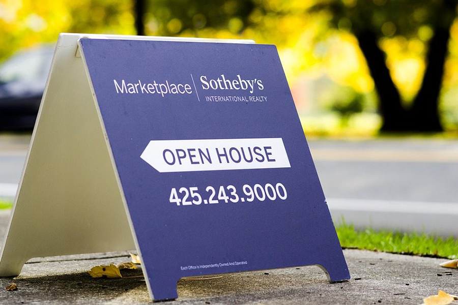 Sotheby's open house sign.