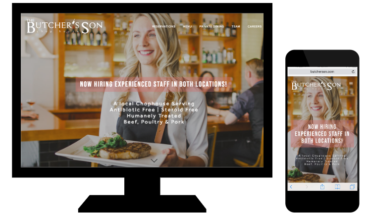 Esempio di responsive web design di Butcher's Son