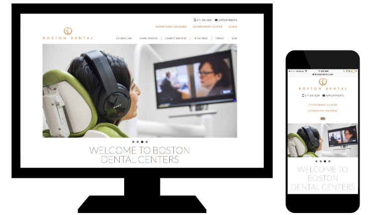 Esempio di responsive web design di Boston Dental