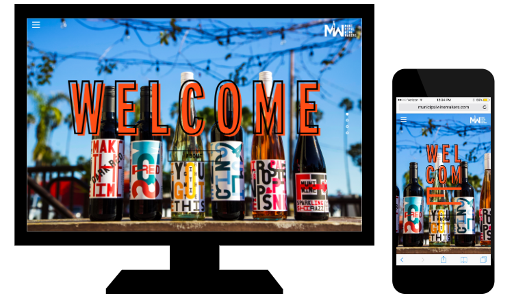 Esempio di responsive web design di produttori di vino comunali