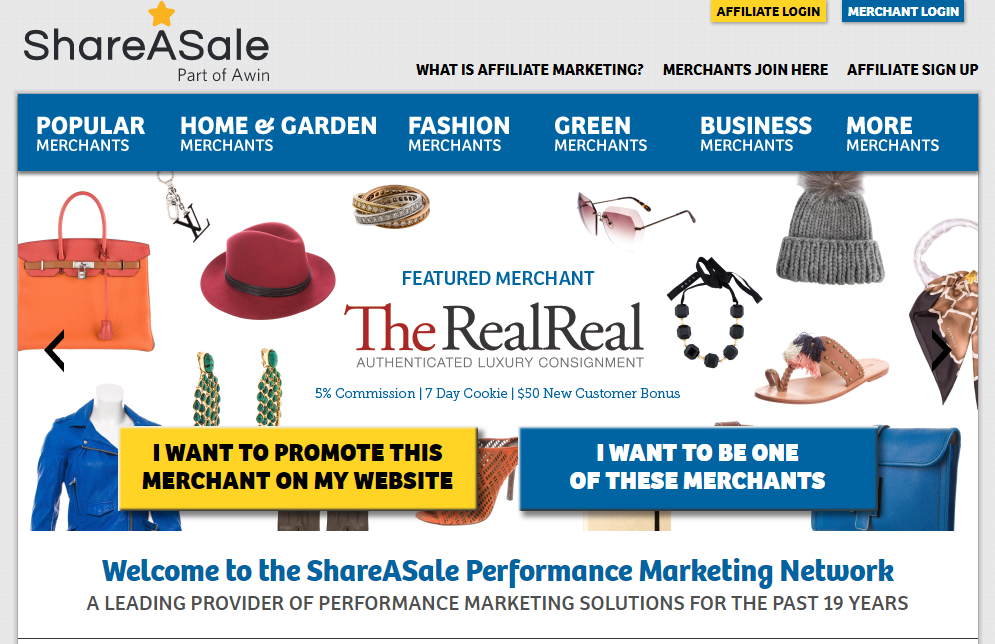 ShareASale home page