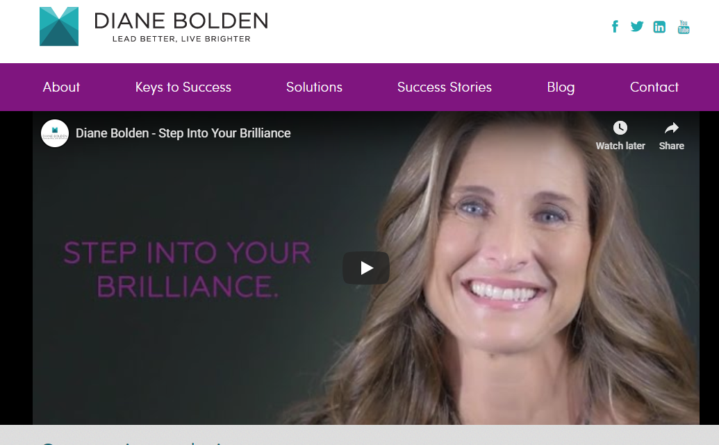 Diane Bolden business coach website home page