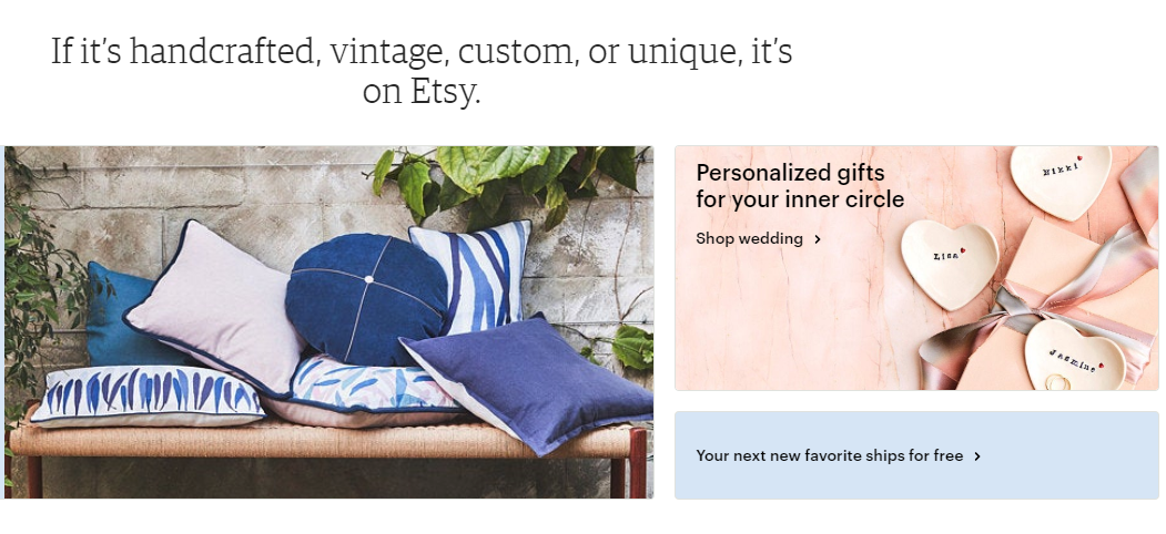 Etsy website page