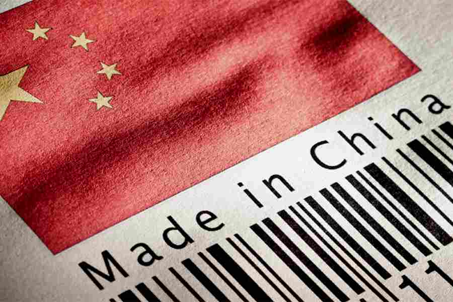 China Flag and a barcode
