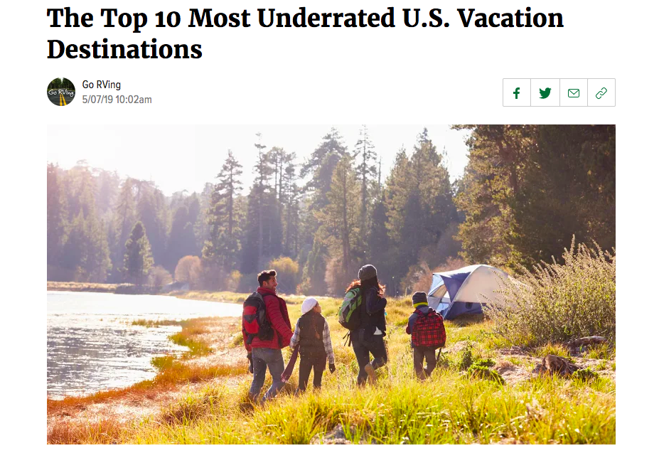 Le 10 destinazioni di vacanza negli Stati Uniti più sottovalutate di Go RVing