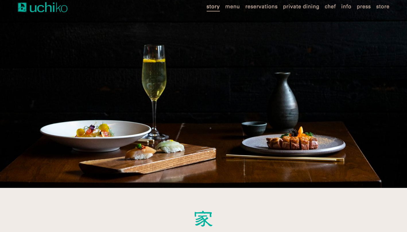 Home page del sito Uchiko