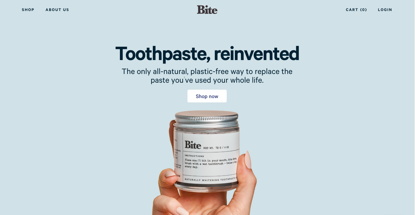 Home page del sito Web del dentifricio morso