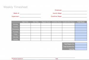 Volunteer Timesheet Template Excel