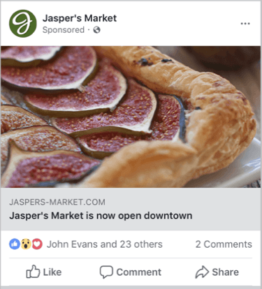 un exemple d’une annonce d’accès facebook
