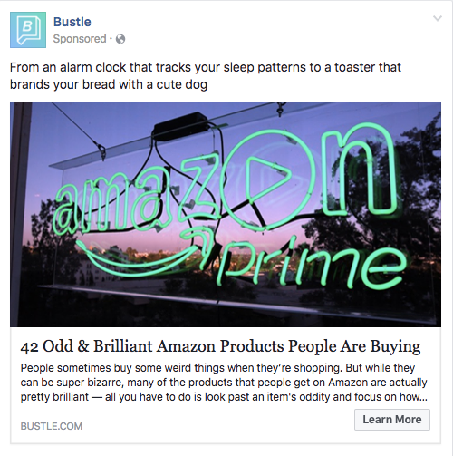 un exemple d’annonce post Facebook améliorée