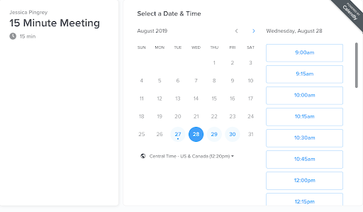 Calendly Meeting Scheduler