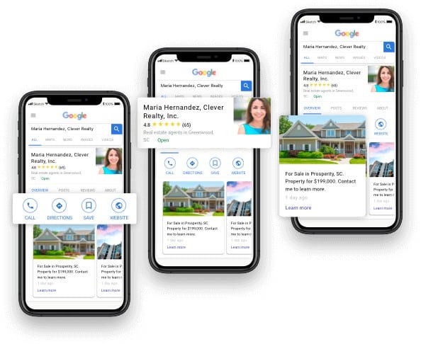 Homesnap Google business profile on mobile