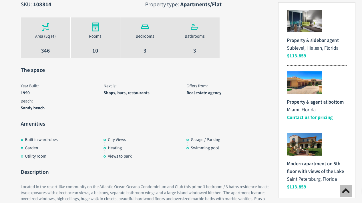 an example of a property management themed website