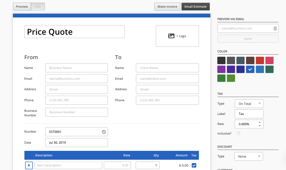 Formal Estimate Template from fitsmallbusiness.com