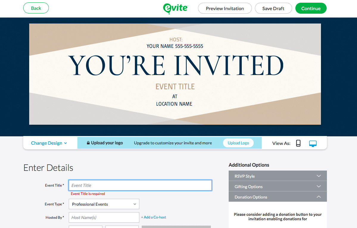 evite e-invitation