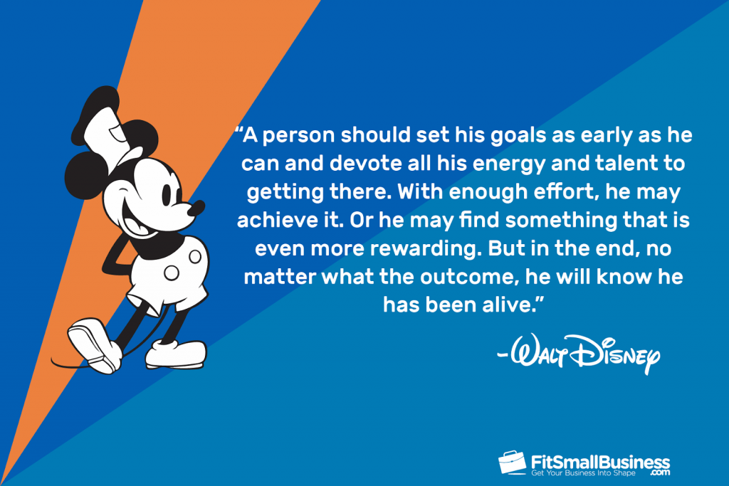 walt disney quote graphic on goal setting