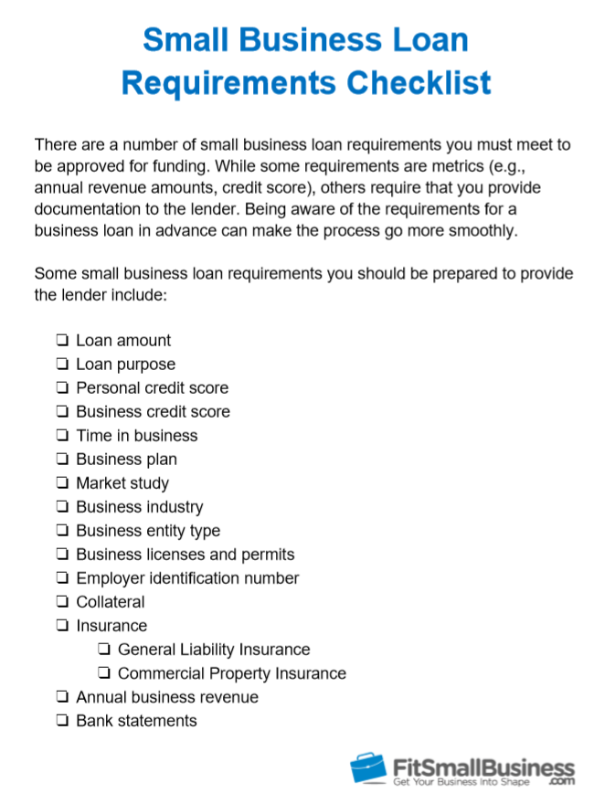 26 Key Small Business Loan Requirements To Know   Small Business Loan Requirements Checklist Thumbnail 1 