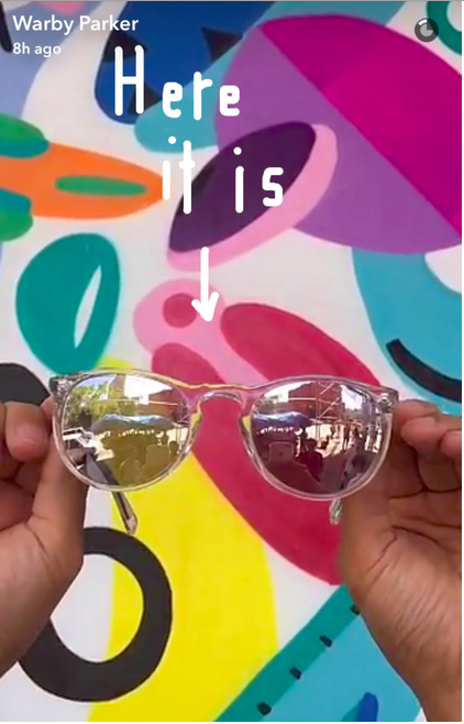 Warby Parker propose des cadres exclusifs via l’image Snapchat