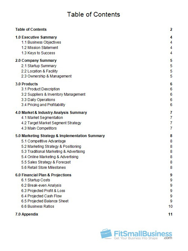 bookshop business plan sample pdf