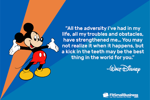 walt disney quote graphic on adversity