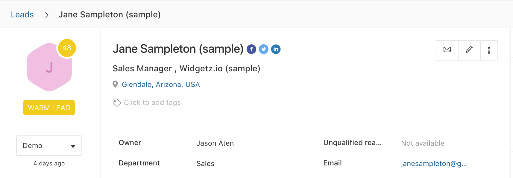 Lead scoring in Freshsales