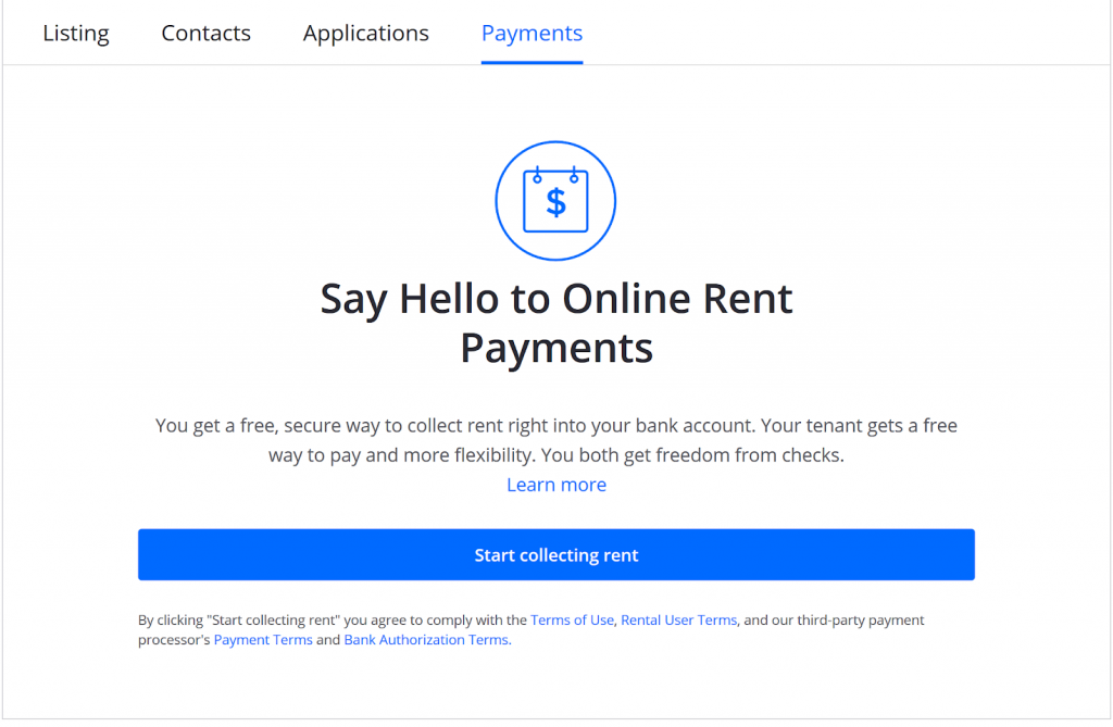 zillow rental manager accept payments window 