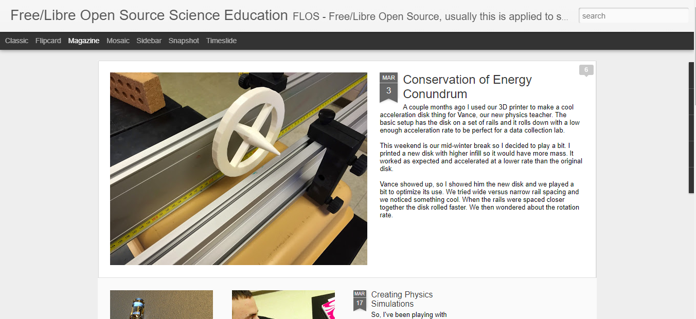 FLOS Science - teacher blogs