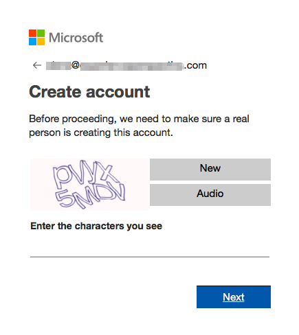 Esempio di una verifica che sei una persona per aprire un account Microsoft Advertising