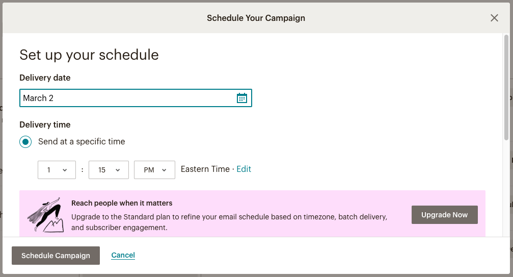 Installateur d’interface de campagne mailchimp email