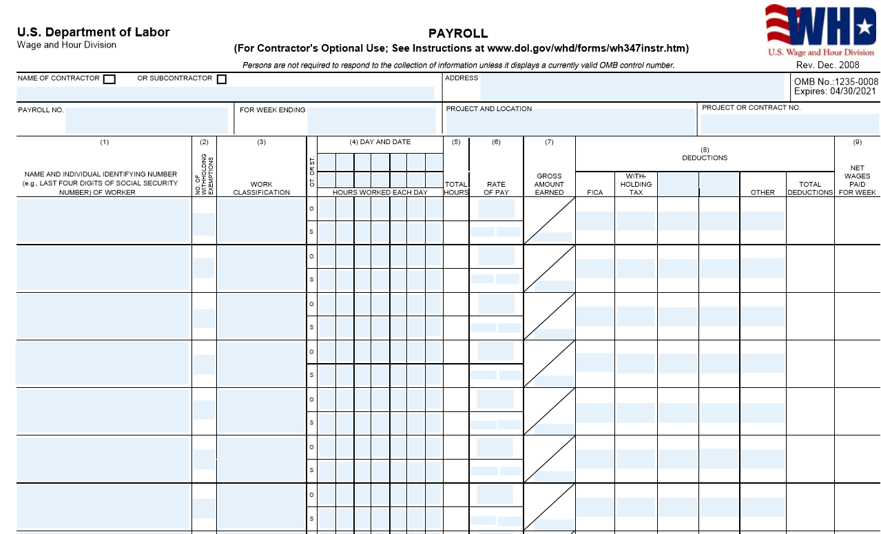 Payroll Forms Employers Need   Word Image 986 