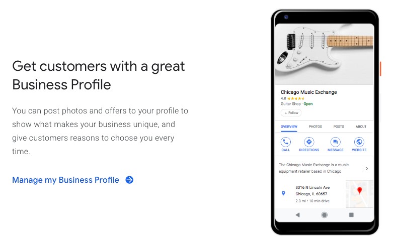 Screenshot of Google My Business Listing Business Information
