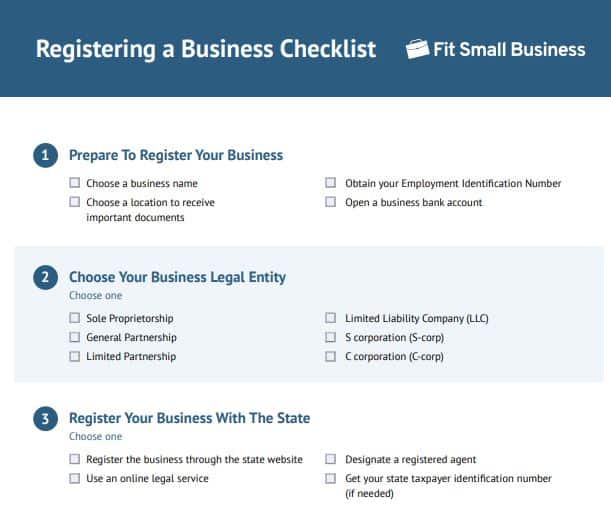Registering a Business Checklist