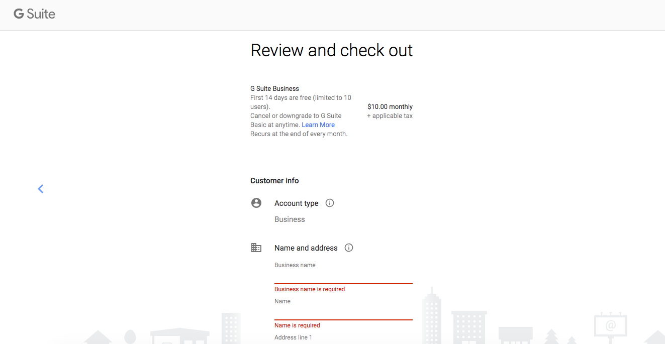 Completa Gmail para el registro empresarial
