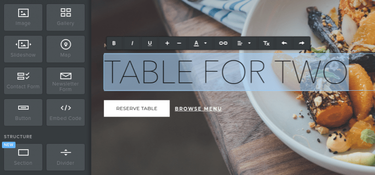 Adding header text using the page builder