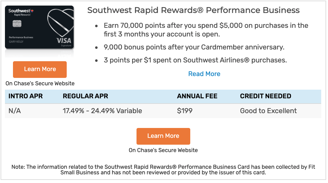 Southwest Rapid Rewards Performance Business