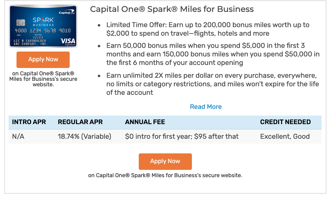 Capital One Spark Miles for Business