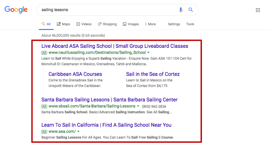 Google Ads Example Image